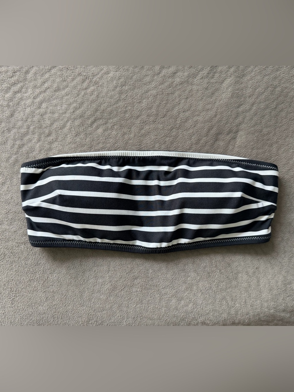 H&M Black and White Striped Bandeau Top
